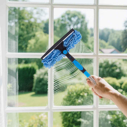 4.3M Long Telescopic Rod 2-in-1 Window Glass Cleaner Wipe & Scraper Cleaning Kit