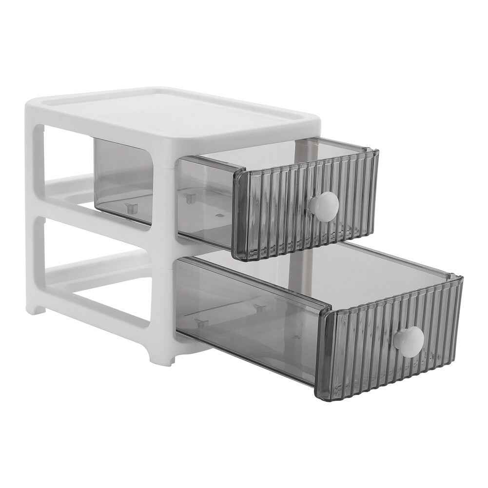 2/3/4Tier Mini Plastic Chest of Drawers Desktop Cabinet Storage Unit Home Office