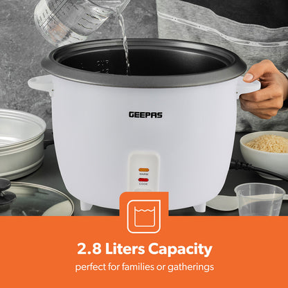 GEEPAS Electric Rice Cooker Steamer Pot 3 in 1 Cooking Non Stick Keep Warm