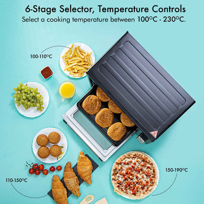 GEEPAS Mini Oven Toaster Grill Tabletop Compact Portable Baking Cooker Electric