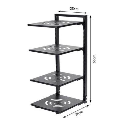 2-7Tier Black Pan Stand Saucepan Pot Rack Kitchen Storage Organiser Shelf Holder