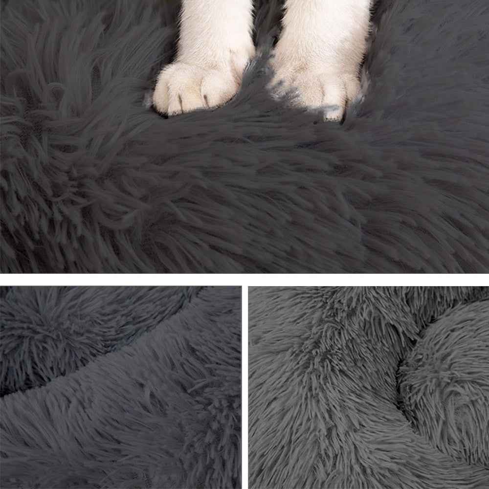 Dog Bed Donut Large Soft Plush Cat Bed XL For Calming Pet Anti-anxiety Washable