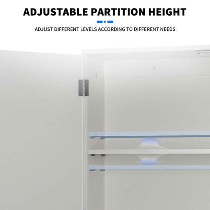 White Bathroom Bedroom Cabinet Shelf Cupboard Storage Unit Free Standing Floor