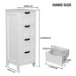 White Bathroom Bedroom Cabinet Shelf Cupboard Storage Unit Free Standing Floor