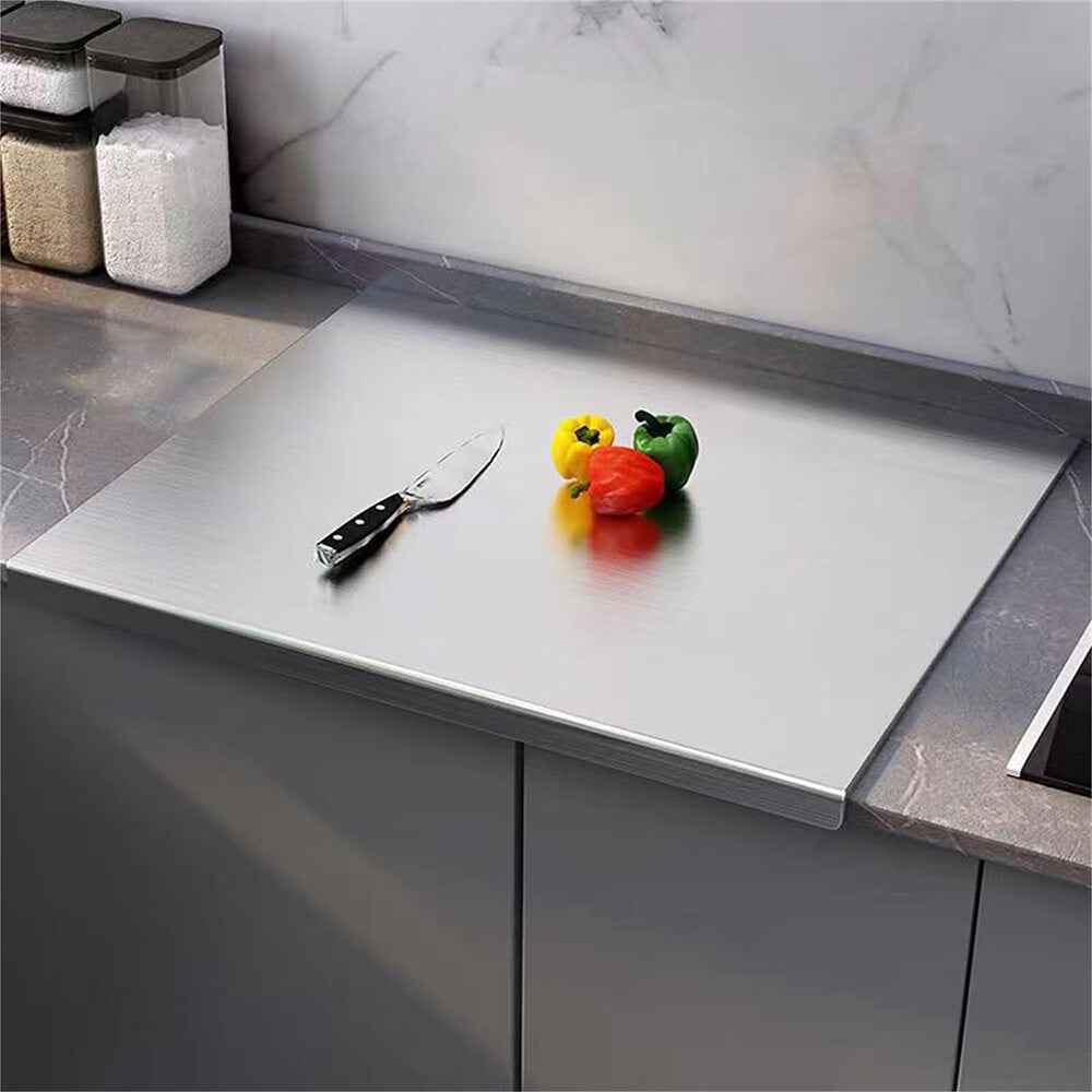 Stainless Steel Cutting Chopping Board Dough Board Meat Bread Kitchen Worktop