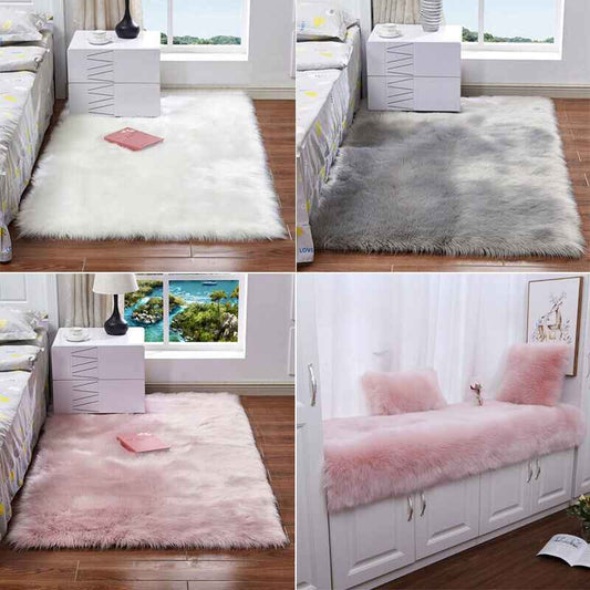 Fluffy Rugs Anti-Slip Large Shaggy Rug Super Soft Mat Living Room Bedroom Carpet