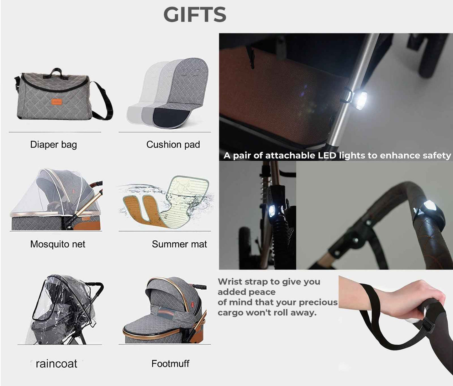 3 in 1 Pram Newborn Baby Buggy Set Travel System with Car Seat Folding Pushchair