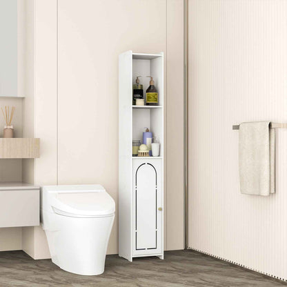 3-Type Freestanding Waterproof Bathroom Cupboard Storage Cabinet with Door White