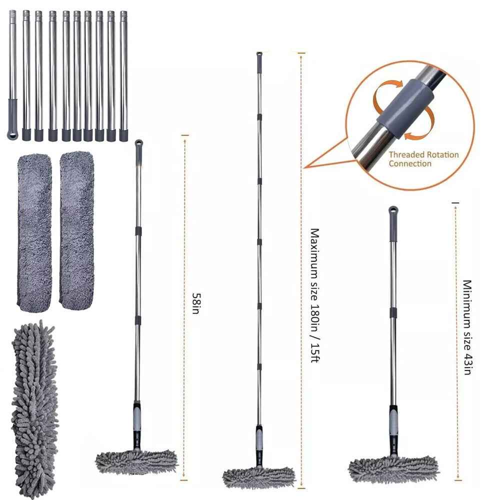 Telescopic Extendable Window Cleaner Equipment Glass Cleaning 4.5m Squeegee UK