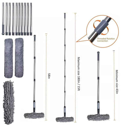 Telescopic Extendable Window Cleaner Equipment Glass Cleaning 4.5m Squeegee UK