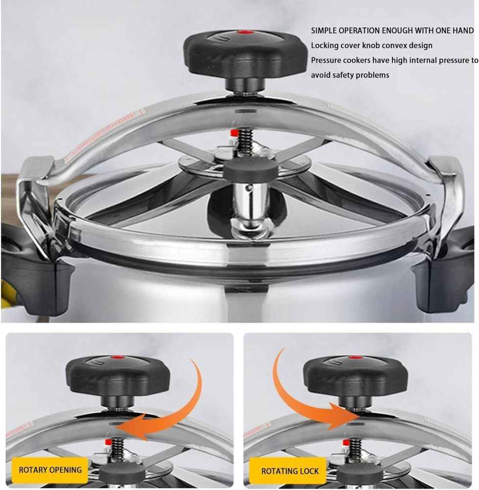 Aluminium Pressure Cooker Quick with Lid Latch Indicator 7L-11L Explosion-Proof