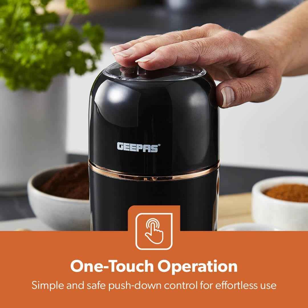 80g Coffee Grinder Stainless Steel Blades Dried Spice Nuts Herbs Mill 200W Black