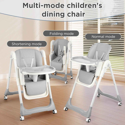 4 in1 Folding Baby High Chair, Adjustable Toddlers Highchair with 4 Uxedmruehjos