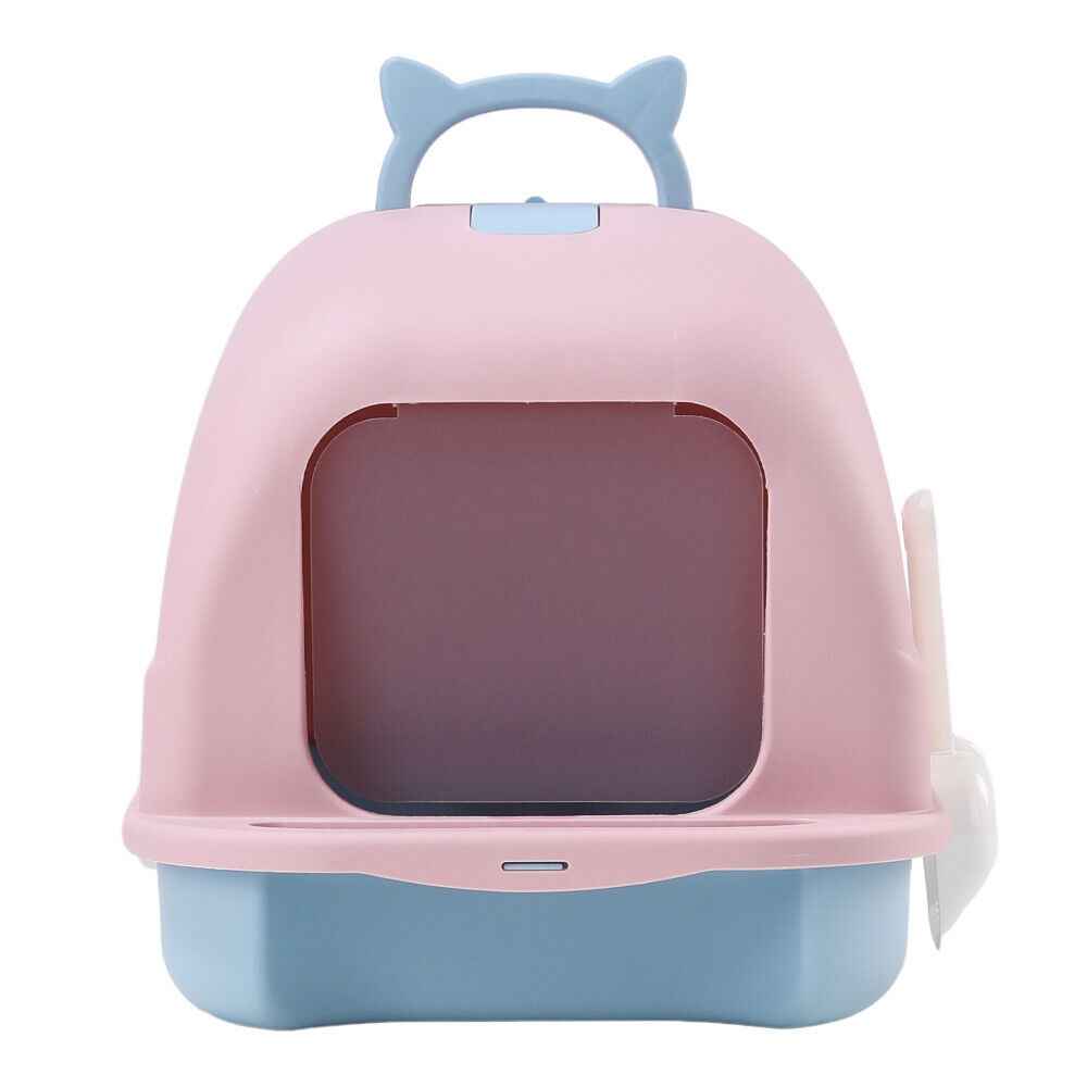 Large Hooded Cat Litter Tray Litter Box Self Cleaning Cat Pan Potty Tray w/ Lid