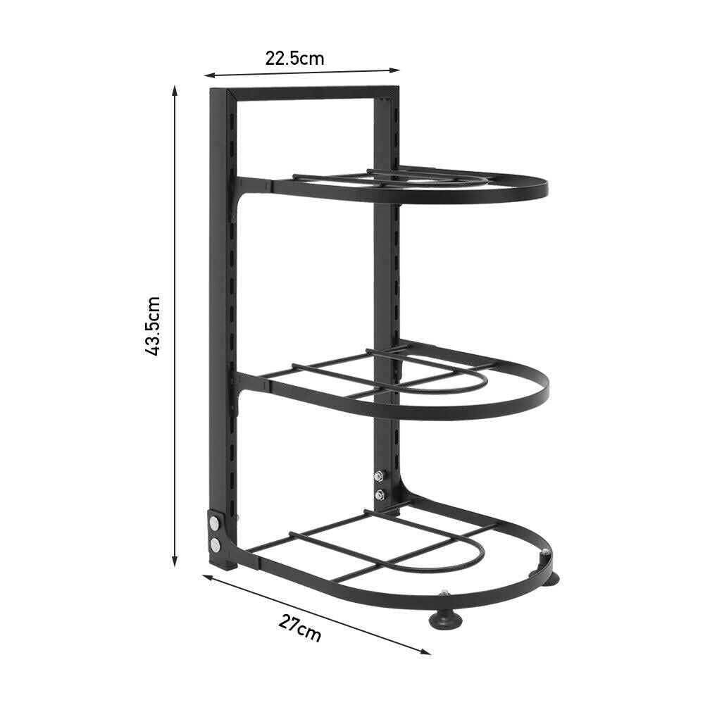 2/3/4 Tier Kitchen Pot Pan Saucepan Storage Rack Holder Organiser Stand Shelf UK