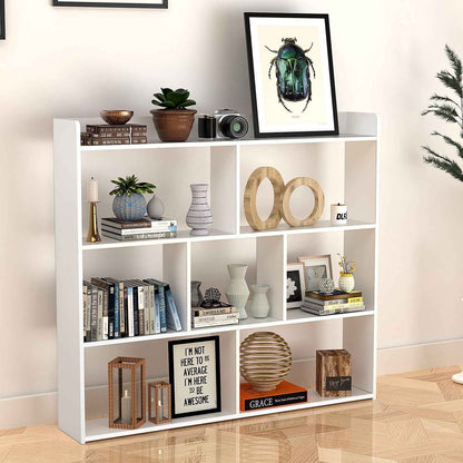 7 Cube Wooden Bookcase Shelving Display Shelves Storage Unit Wood Shelf Bekmgxyr