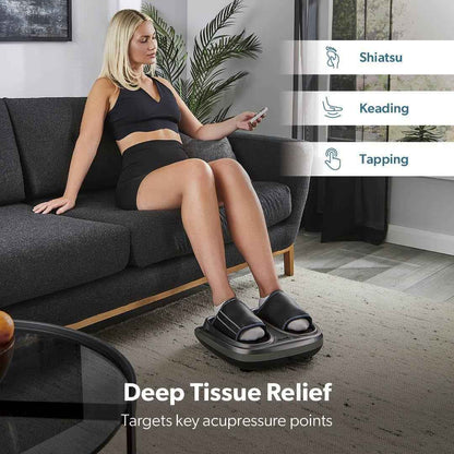 GEEPAS 4-in-1 Foot Massager Machine Heat Deep Kneading Tapping & Air Compression