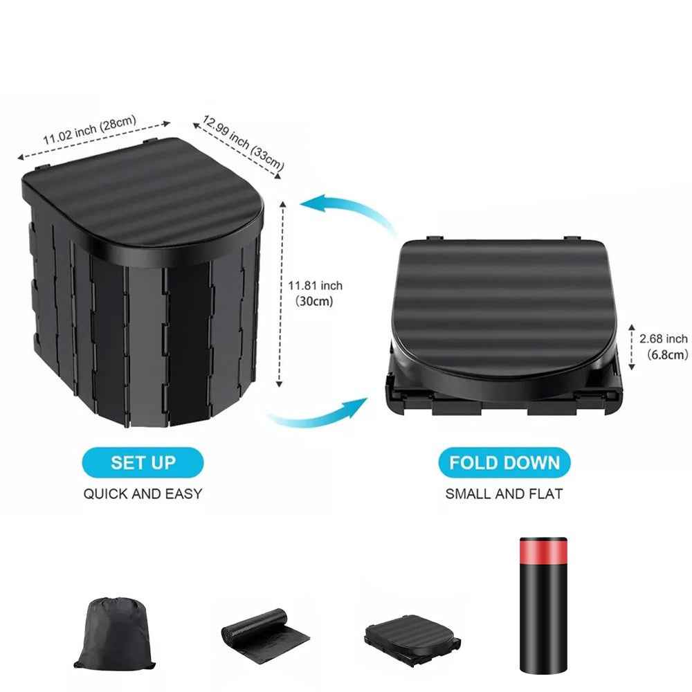 Folding Toilet Car Outdoor Travel Potty Portable for Camping Hiking Beach