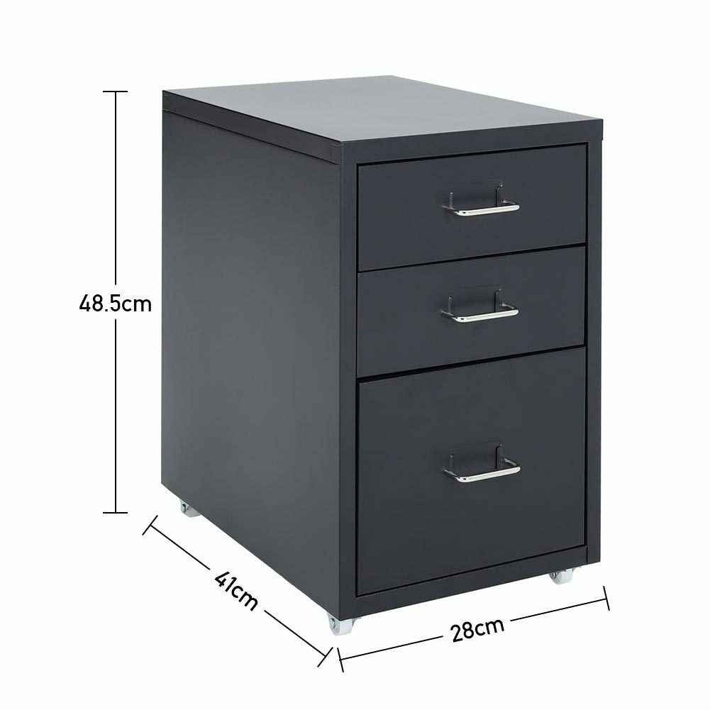 3/5/6/8 Drawers Mobile Metal Desk Office Pedestal Storage Filing Cabinets Unit