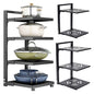 2-7Tier Black Pan Stand Saucepan Pot Rack Kitchen Storage Organiser Shelf Holder