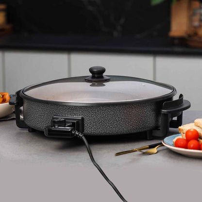 Multi Cooker Electric Frying Pan Large Pot w/ Lid 40cm Temp Control 1500W GEEPAS