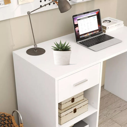 100cm Computer Desk Study Writing Table PC Laptop Desk with Drawer 2 Shelves