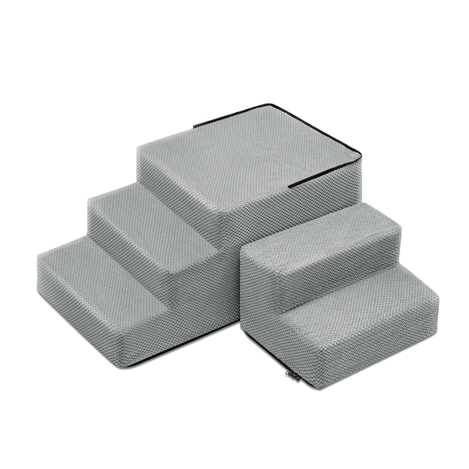 3/4/5 Steps Dog Stairs Pet For Bed Sofa Cats Ladder Ramp With Removable Cover UK