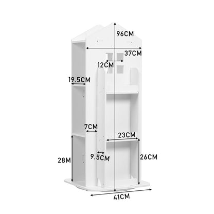360° Rotating Kids Children Bookshelf Floor Book Shelf Rack Toy Storage Bookcase