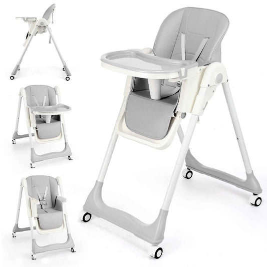 4 in1 Folding Baby High Chair, Adjustable Toddlers Highchair with 4 Uxedmruehjos