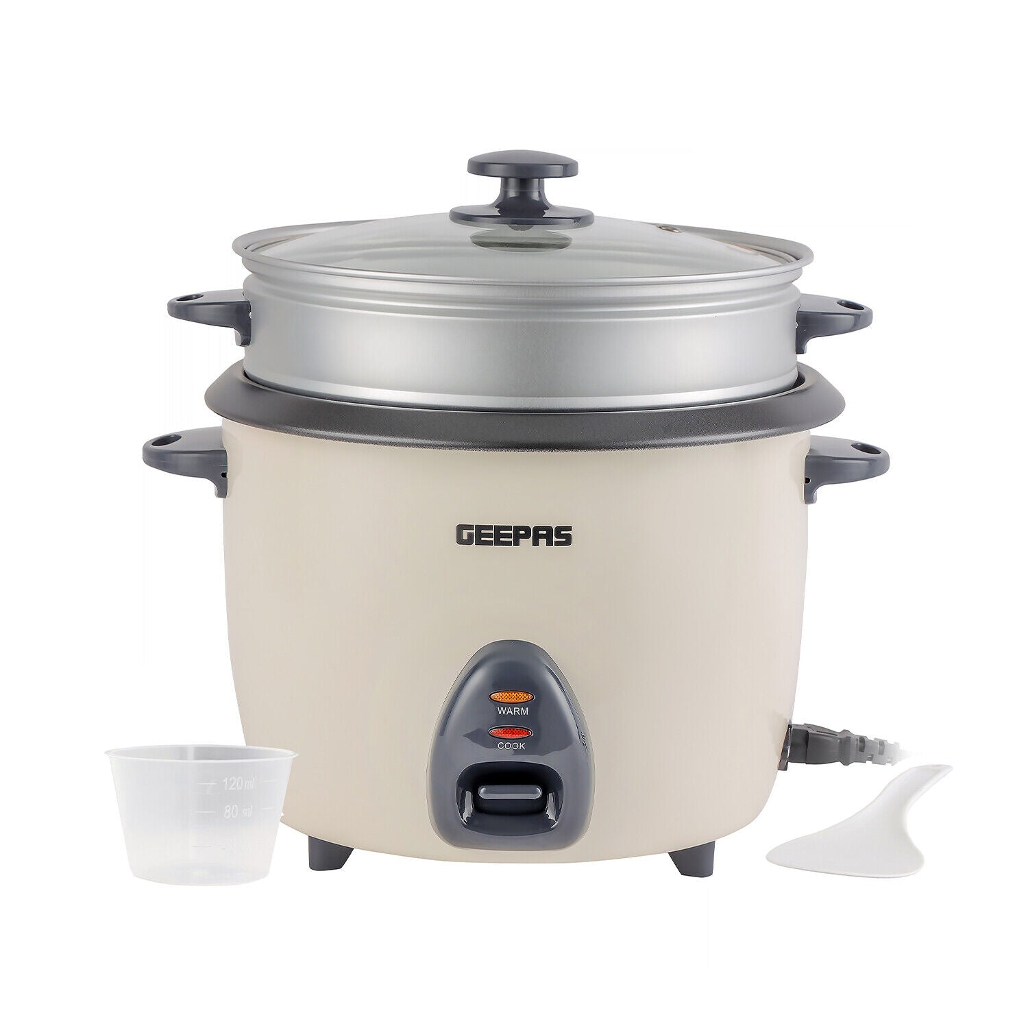 GEEPAS Electric Rice Cooker Steamer Pot 3 in 1 Cooking Non Stick Keep Warm
