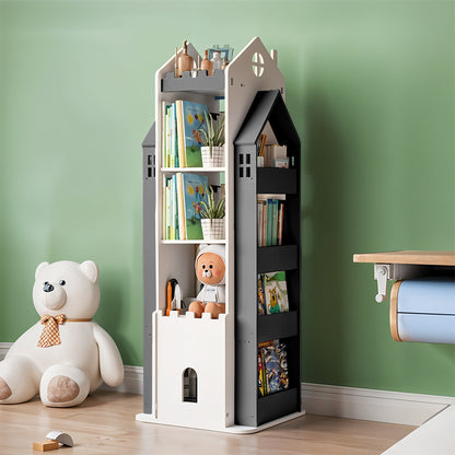 360° Rotating Kids Children Bookshelf Floor Book Shelf Rack Toy Storage Bookcase