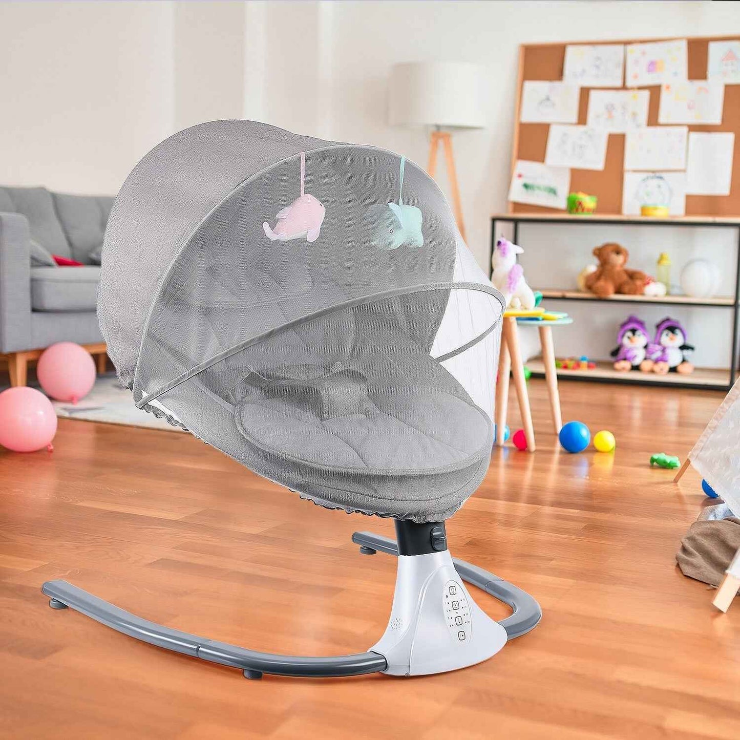 OYAJIA Bluetooth Electric Baby Swing Infant Cradle Bouncer Rocker Chair w/ Yaotu