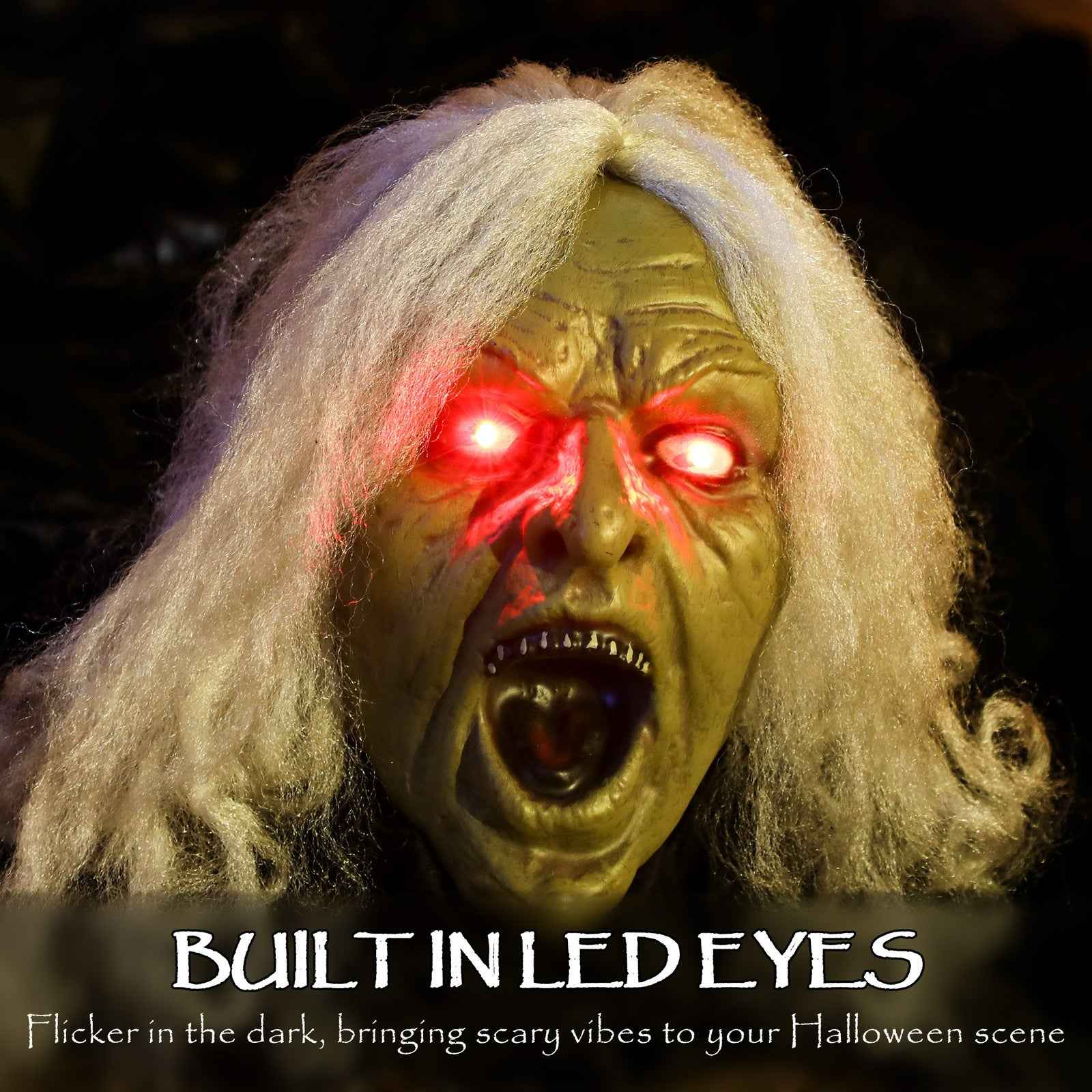 183 cm Life Size Halloween Animated Crawling Zombie with Glowing LED Eyes