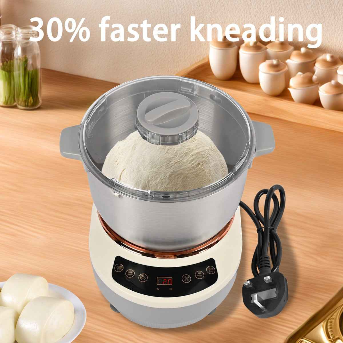 220V 7L Electric Dough Mixer Home Auto Kneading Proofing Dough Maker Machine UK