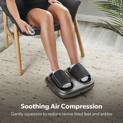 GEEPAS 4-in-1 Foot Massager Machine Heat Deep Kneading Tapping & Air Compression