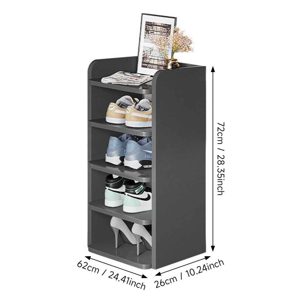 5-8 Tier Black Wooden Hallway Shoe Rack Open Shelves Shoe Cabinet Storage Unit