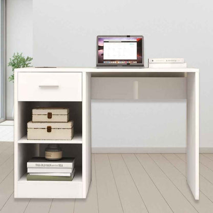 100cm Computer Desk Study Writing Table PC Laptop Desk with Drawer 2 Shelves