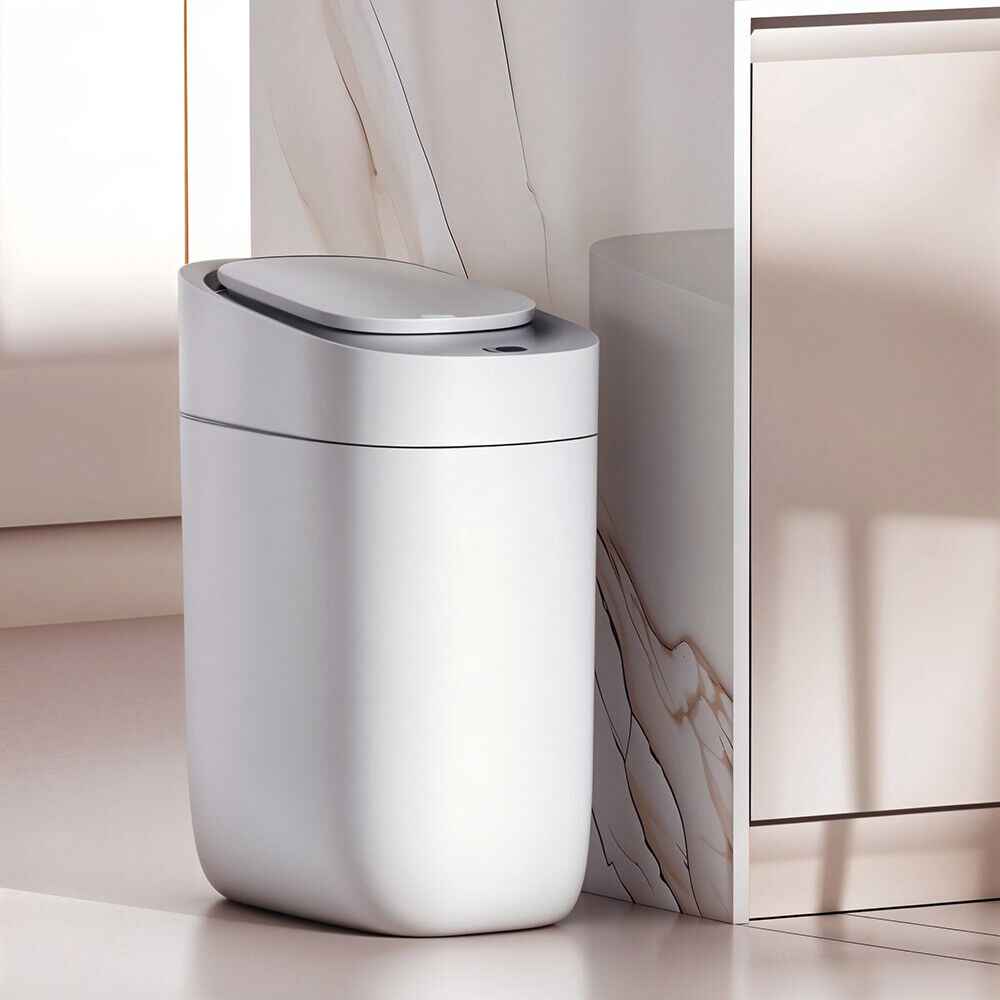 9L Motion Sensor Bin Smart Trash Can with Lid Automatic Waste Bin Trashcan White