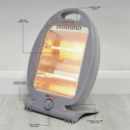 Halogen Electric Heater 400w 800w Instant Heat Portable Free Standing Quartz