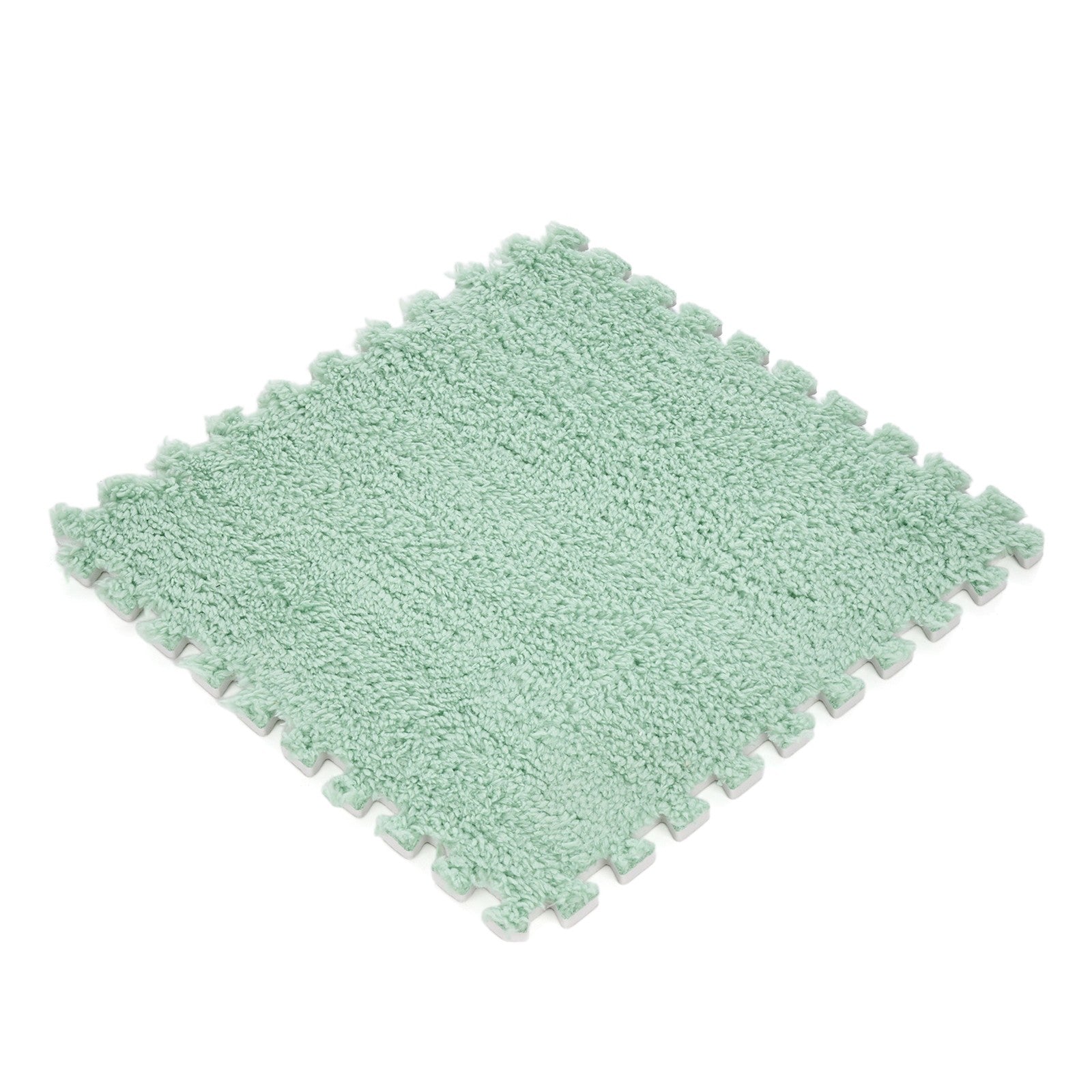 24pcs Interlocking Floor Mat Plush Foam Carpet Tiles Fluffy Square Area Carpets