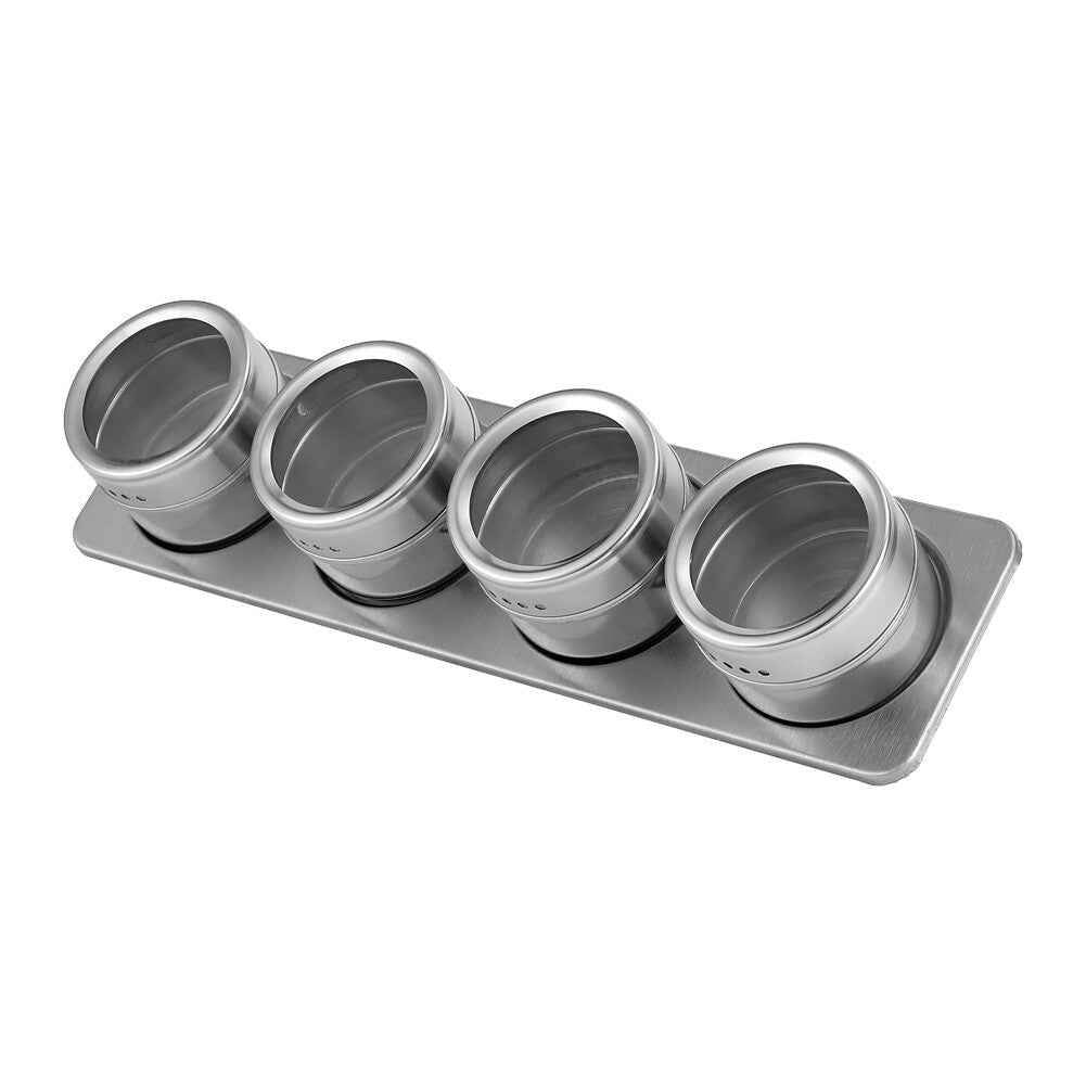 12x Magnetic Spice Jars BBQ Shaker Lids Seasoning Tins Container Stainless Steel