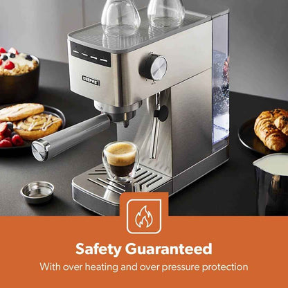 GEEPAS 1450W Espresso Cappuccino Coffee Machine & 200W Coffee Spice Grinder Set