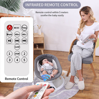Bluetooth Electric Baby Swing Infant Music Cradle Bouncer Chair Rocker Remote UK