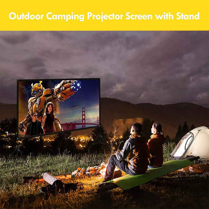 120" Projector Screen w/Tripod Stand Portable Home Outdoor Movie Screen 16:9 4K