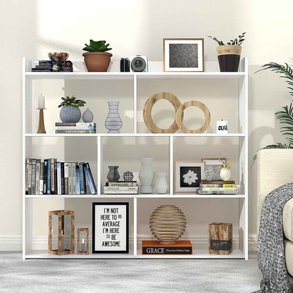 7 Cube Wooden Bookcase Shelving Display Shelves Storage Unit Wood Shelf Bekmgxyr