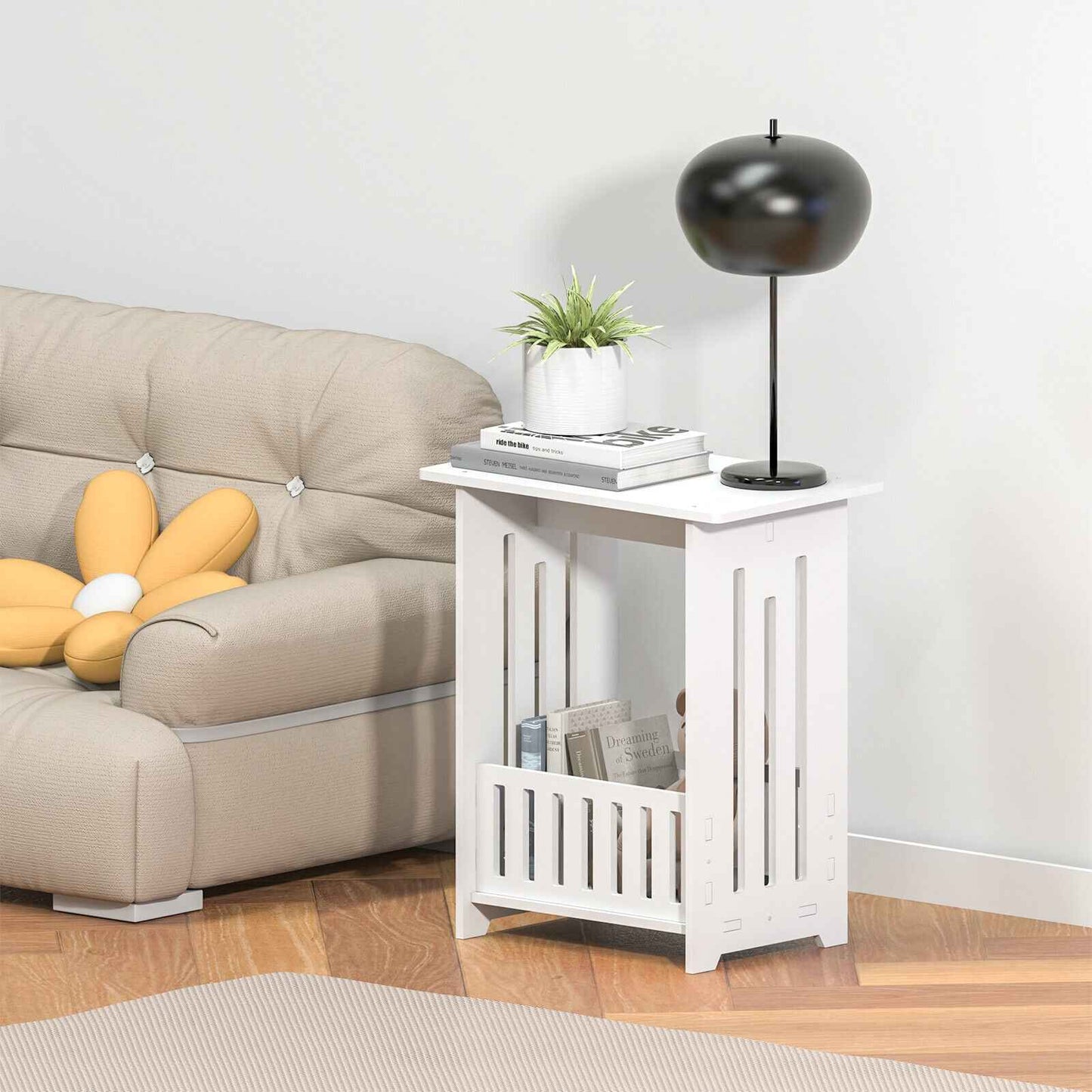 3-Type Freestanding Waterproof Bathroom Cupboard Storage Cabinet with Door White