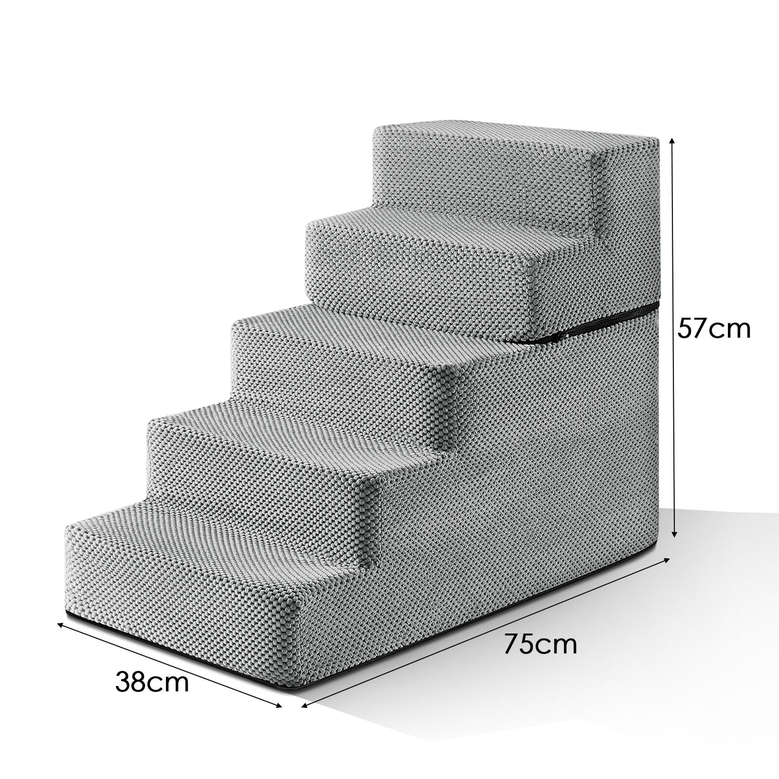 3/4/5 Steps Dog Stairs Pet For Bed Sofa Cats Ladder Ramp With Removable Cover UK