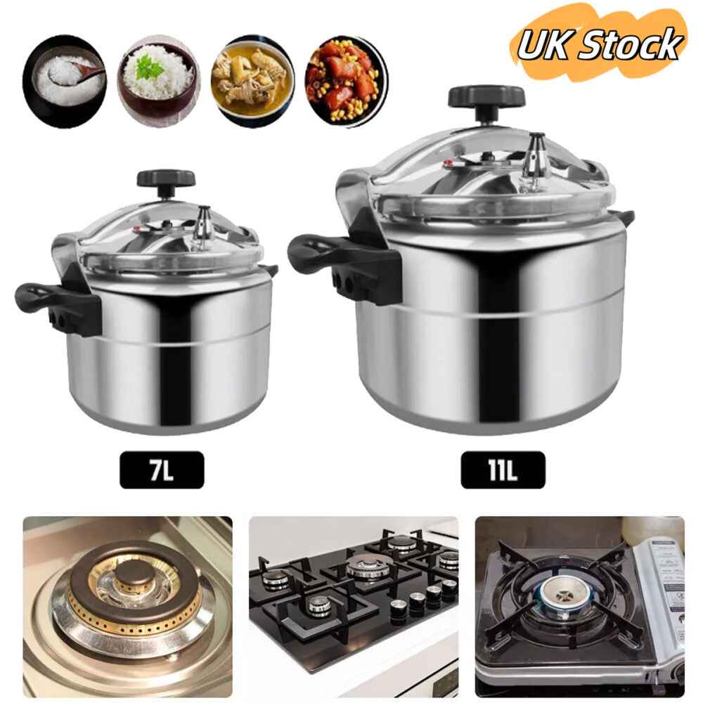 Aluminium Pressure Cooker Quick with Lid Latch Indicator 7L-11L Explosion-Proof