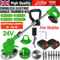 21V Cordless Electric Strimmer Grass Trimmer Weed Cutter Garden Edger +2 Battery