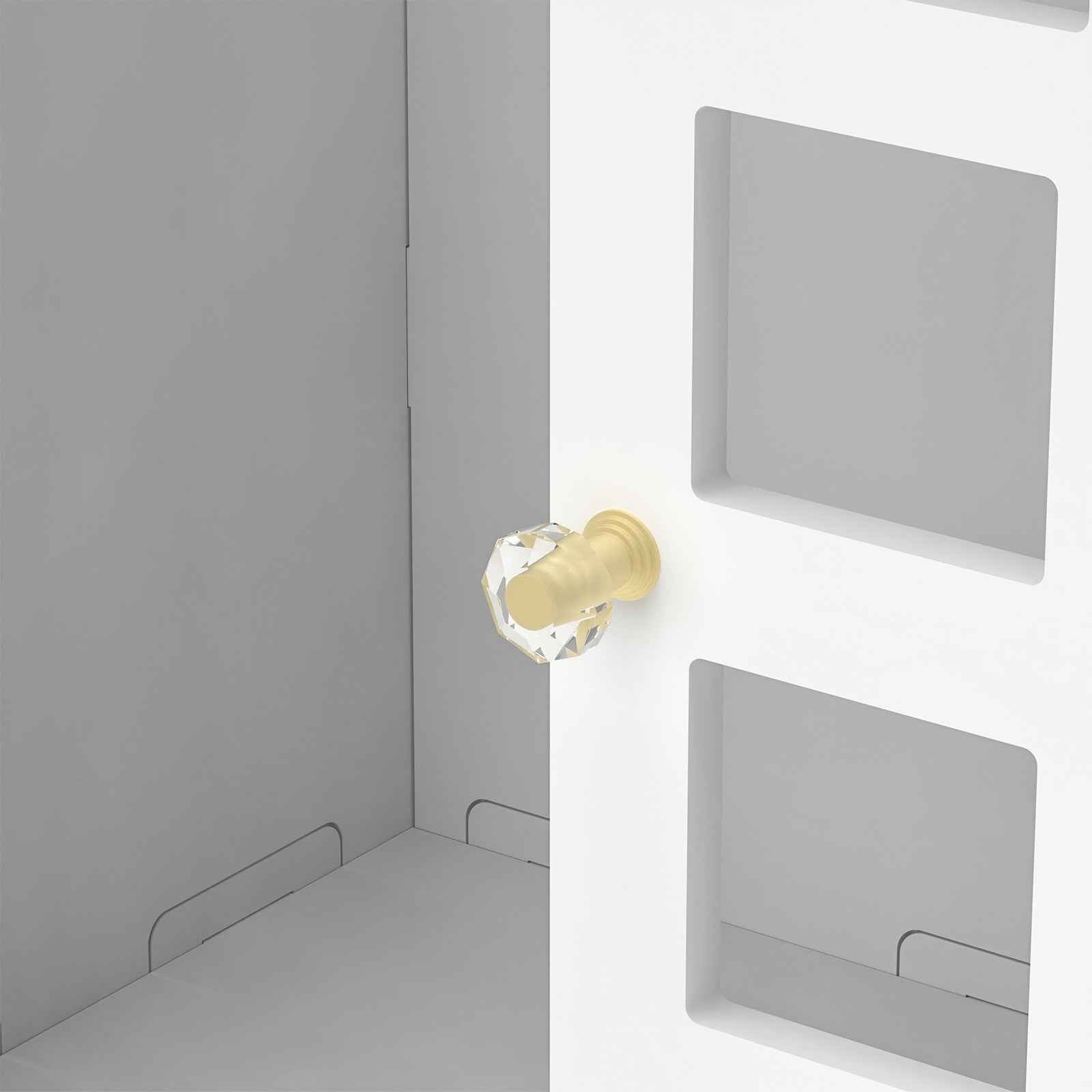 3-Type Freestanding Waterproof Bathroom Cupboard Storage Cabinet with Door White